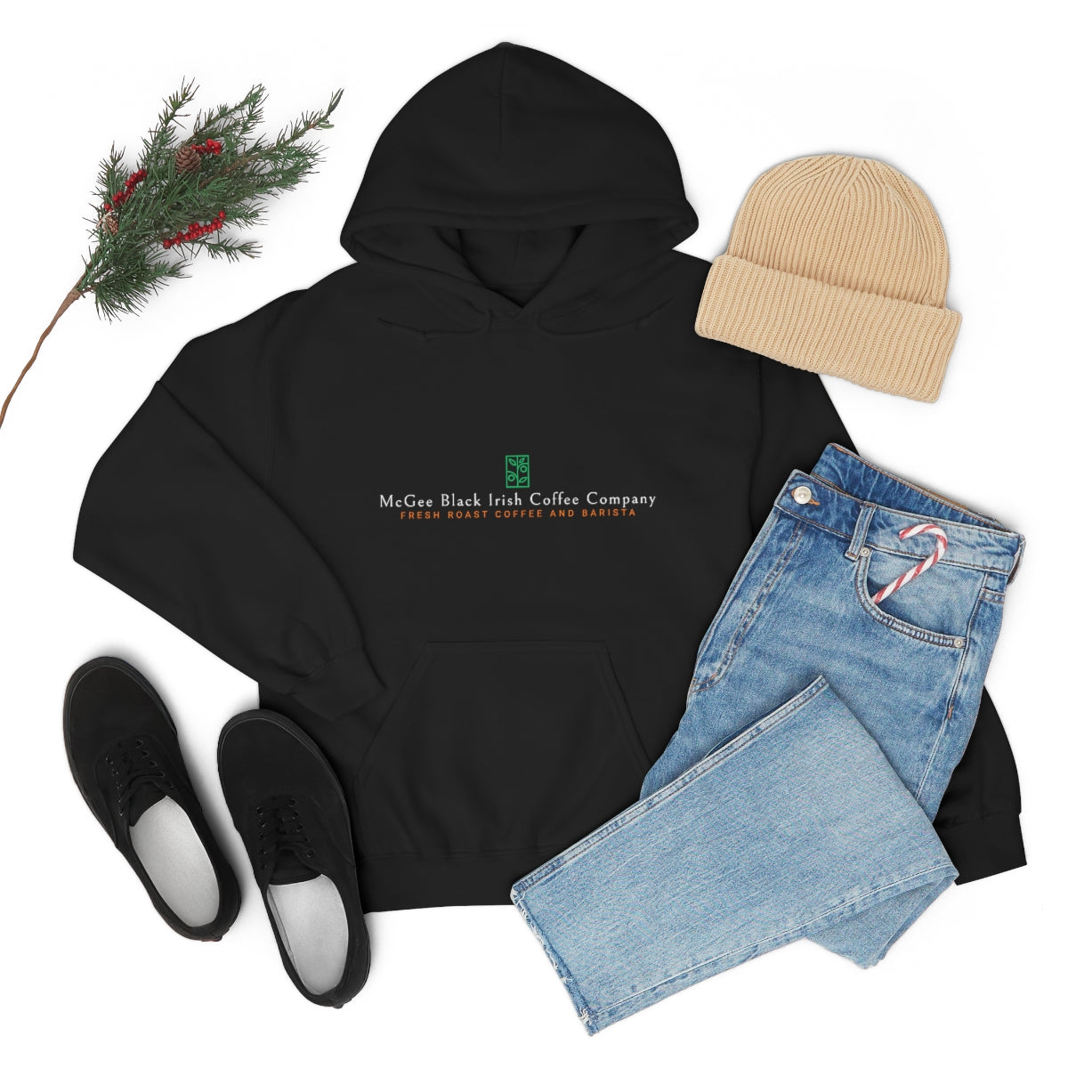 McGee Black Irish Front and Back Print Unisex Heavy Blend™ Hooded Sweatshirt