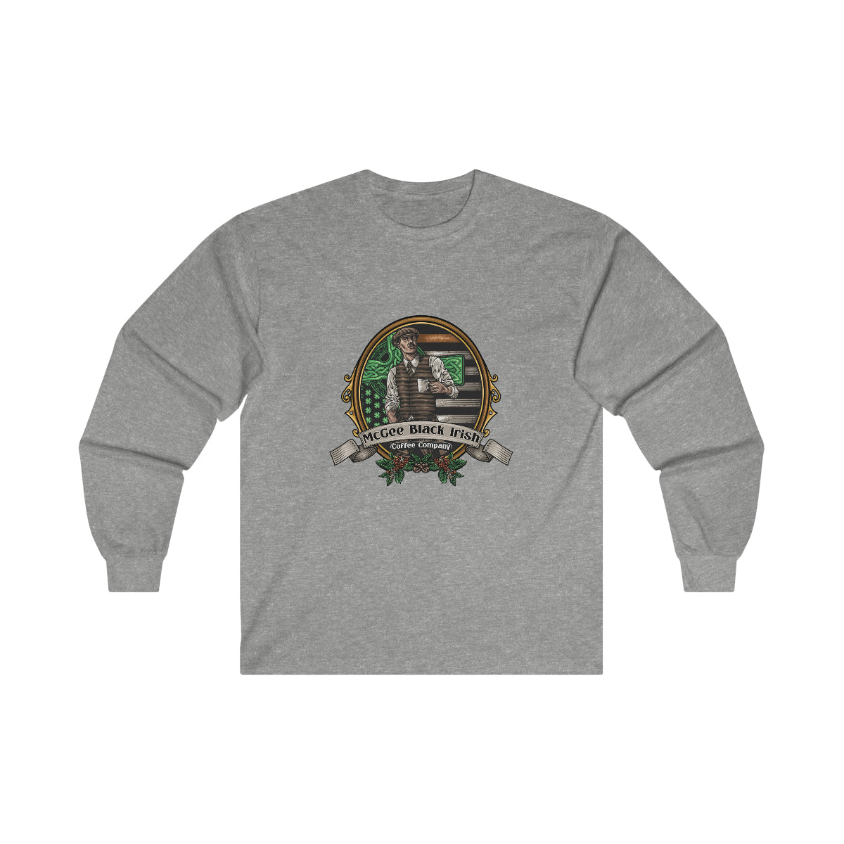 McGee Black Irish Coffee Logo Ultra Cotton Long Sleeve Tee