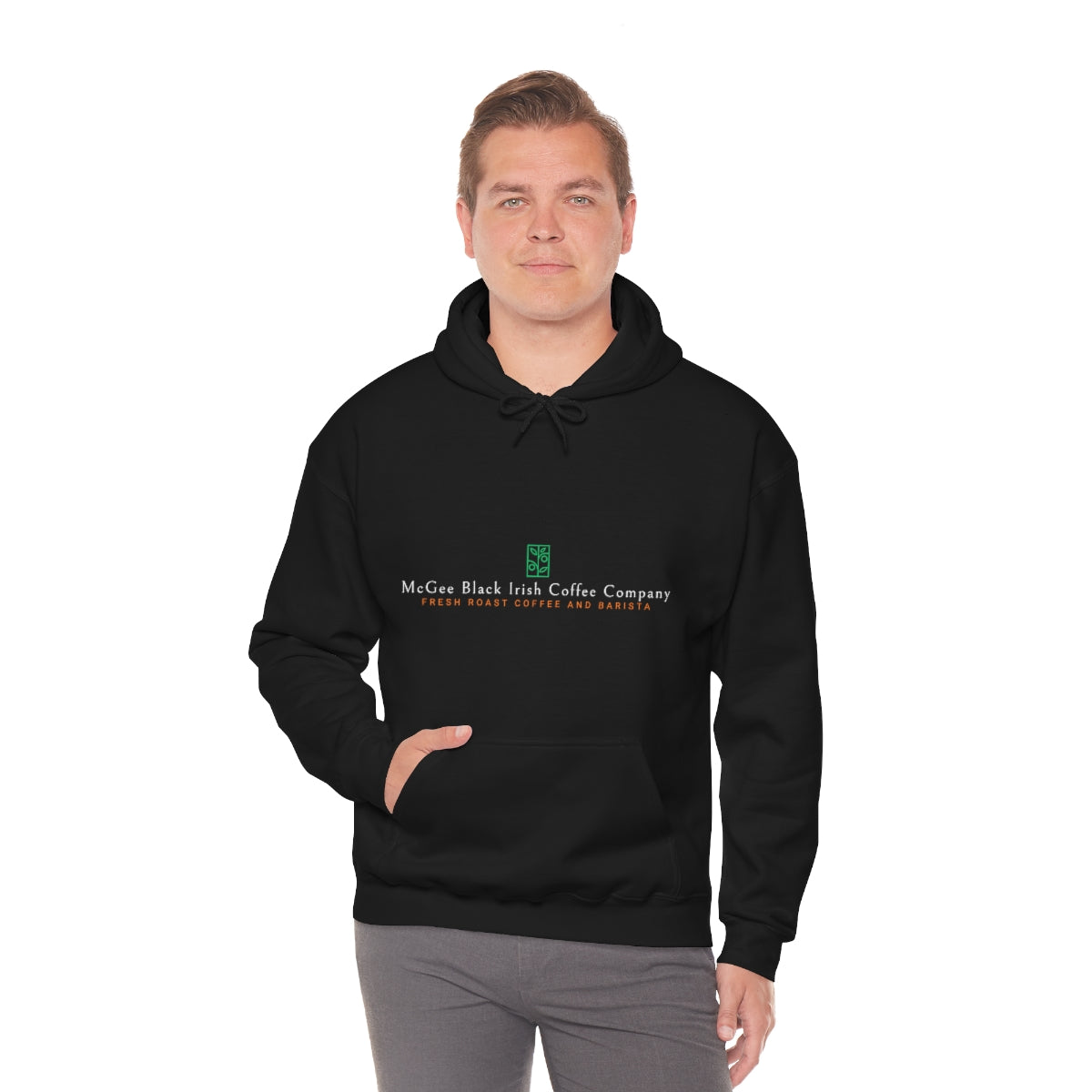 McGee Black Irish Front and Back Print Unisex Heavy Blend™ Hooded Sweatshirt