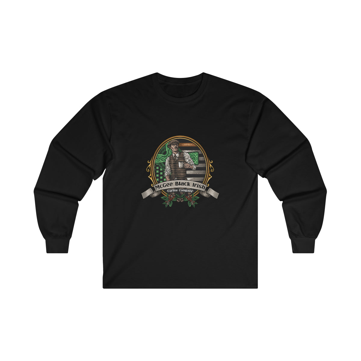 McGee Black Irish Coffee Logo Ultra Cotton Long Sleeve Tee