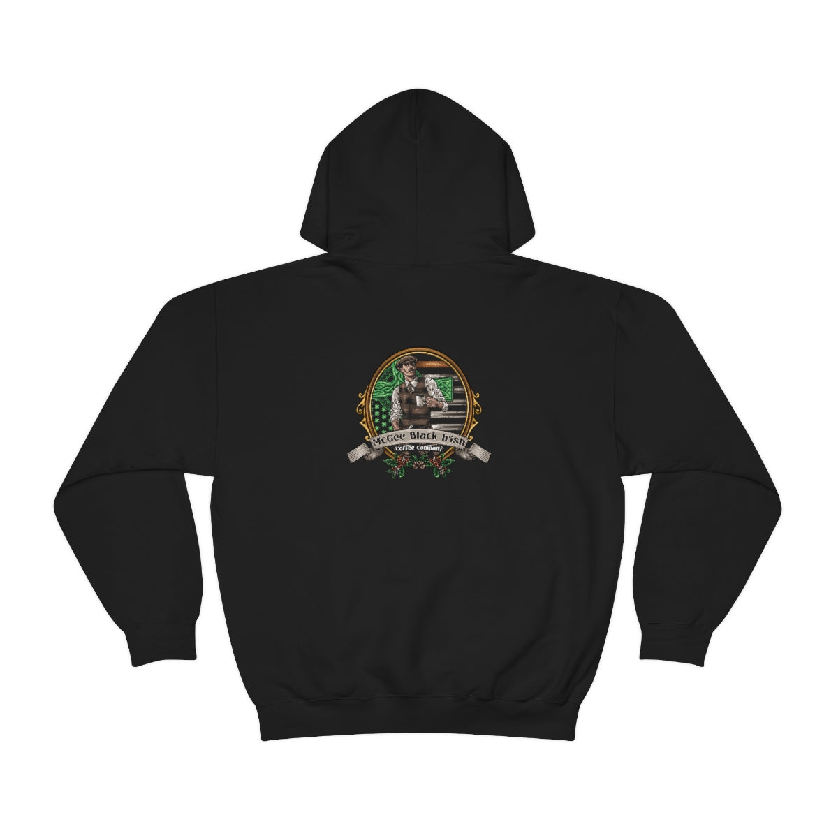 McGee Black Irish Front and Back Print Unisex Heavy Blend™ Hooded Sweatshirt