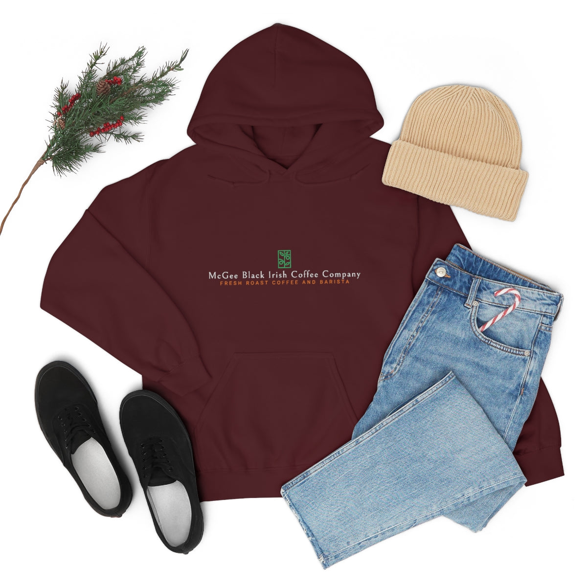 McGee Black Irish Front and Back Print Unisex Heavy Blend™ Hooded Sweatshirt