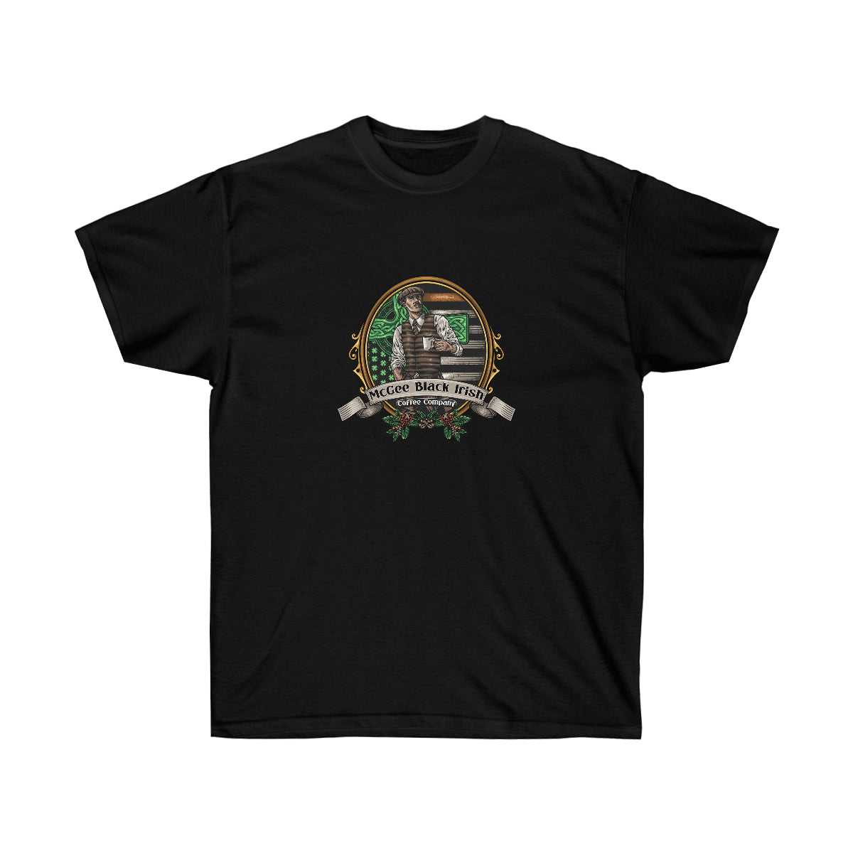 The Original McGee Black Irish Logo Unisex Ultra Cotton Tee