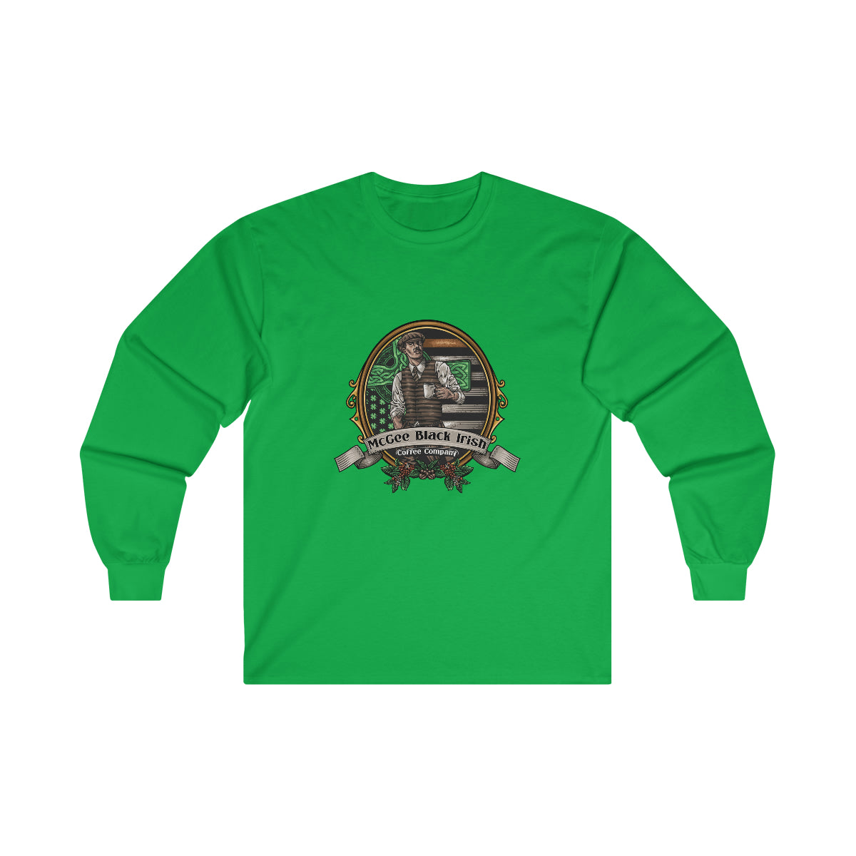 McGee Black Irish Coffee Logo Ultra Cotton Long Sleeve Tee