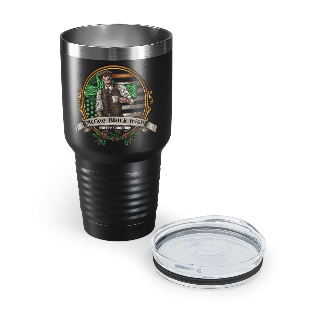 McGee Black Irish Coffee Branded Ringneck Tumbler, 30oz