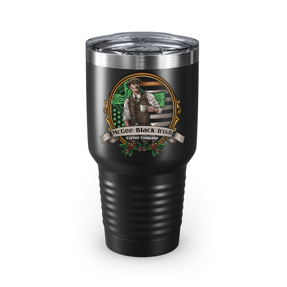 McGee Black Irish Coffee Branded Ringneck Tumbler, 30oz