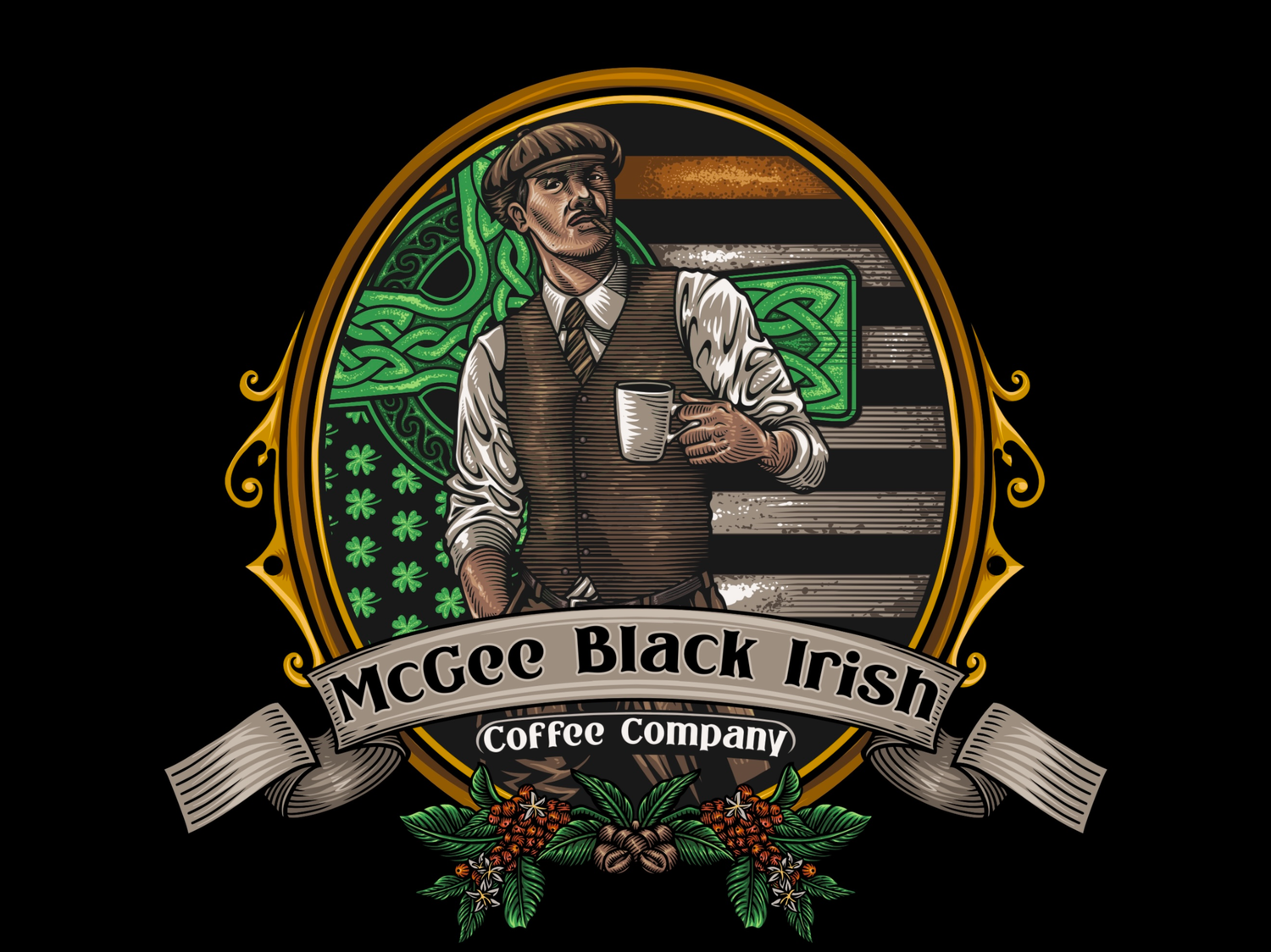 The Mcgee Black Irish BIG 15 0z Black Coffee Mug