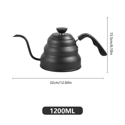 McGee Black Irish Coffee Gooseneck Kettle Pour Over Coffee Drip,  1.2L Water Pots for Home,  Bar or  Restaurant