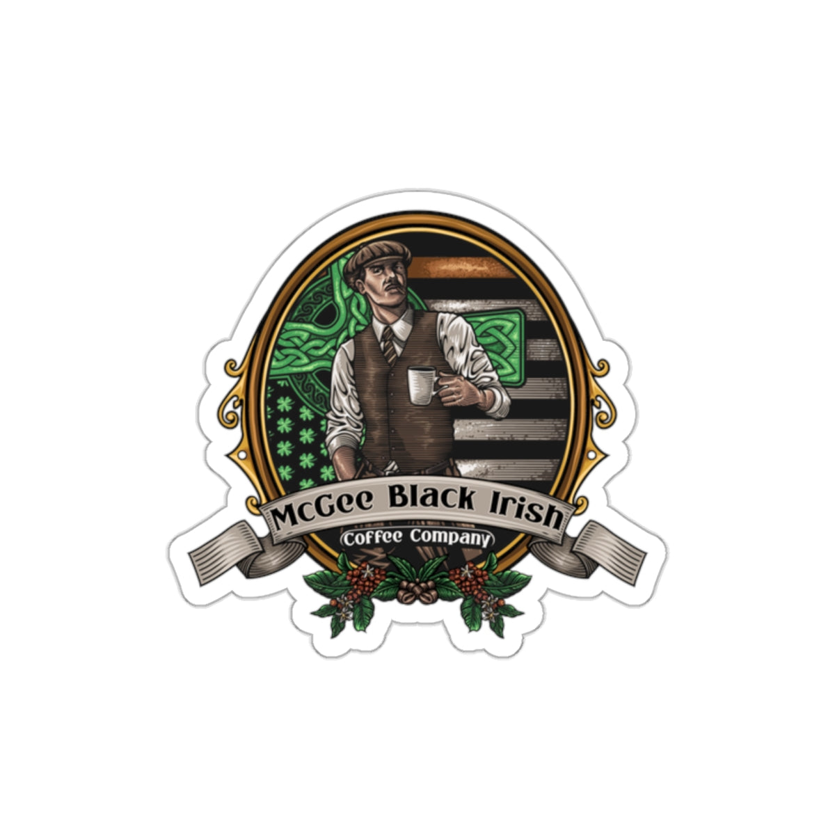 McGee Black Irish Coffee Kiss-Cut Stickers