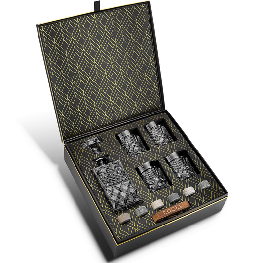 McGee Black Irish Coffee Presents The World's Best Whiskey Stones And Whiskey Decanter Gift Set